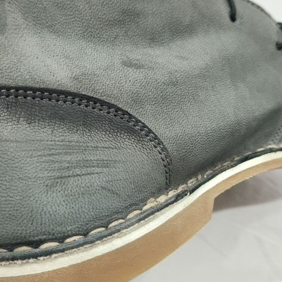 Barney’s New York Men's Gray Leather Low Chukka Boots Size 11 Made in Italy - Picture 10 of 12